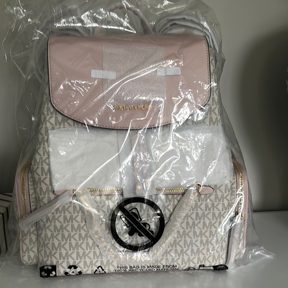 Michael Kors Pink and Gray Backpack - Picture 6 of 9